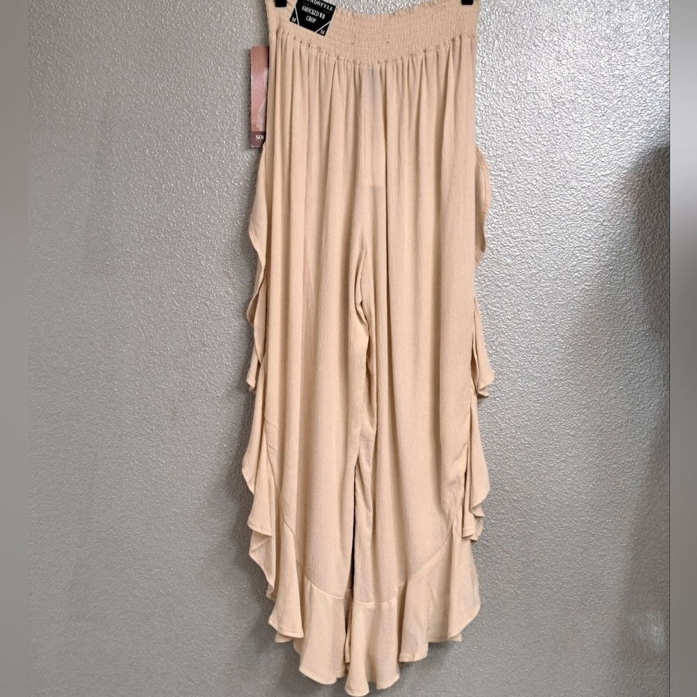 NWT Sound/Style Women's Crop Pants With A Open Ruffle On The Sides  Size M - Picture 8 of 10